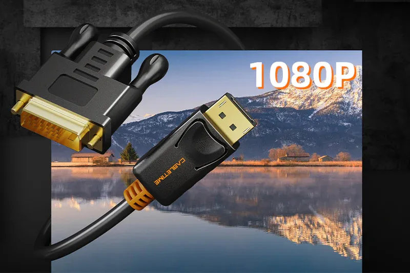 Cáp DisplayPort sang DVI D 1080P cho máy chiếu PC HDTV